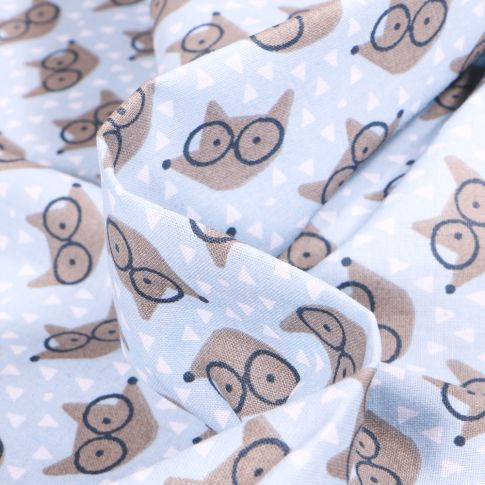 Tissu Coton imprimé Arty Fauzy sur fond Bleu ciel