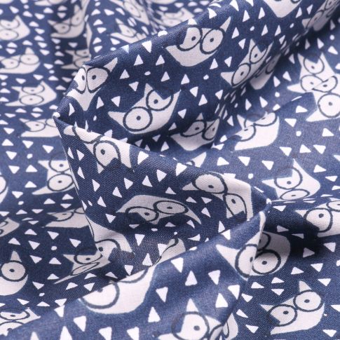 Tissu Coton imprimé Arty Fauzy sur fond Bleu marine