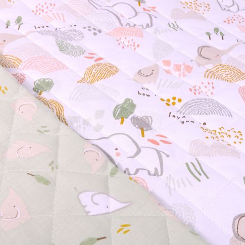 Tissu Matelassé Splash sur fond Blanc