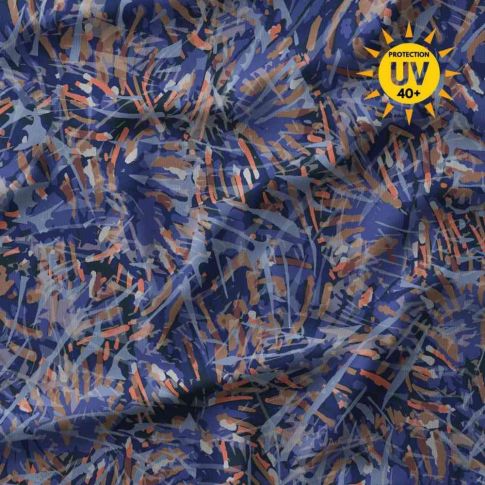 Tissu Lycra maillot de bain anti UV Fizora sur fond Bleu marine