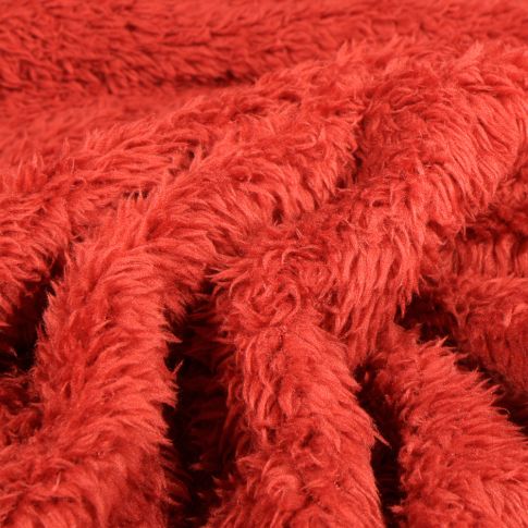 Tissu Fausse fourrure Heavy peluche Brique
