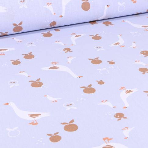 Tissu Coton imprimé Arty Jacapi sur fond Lilas