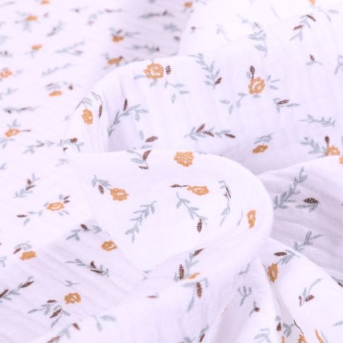 Tissu Double gaze Janet sur fond Blanc