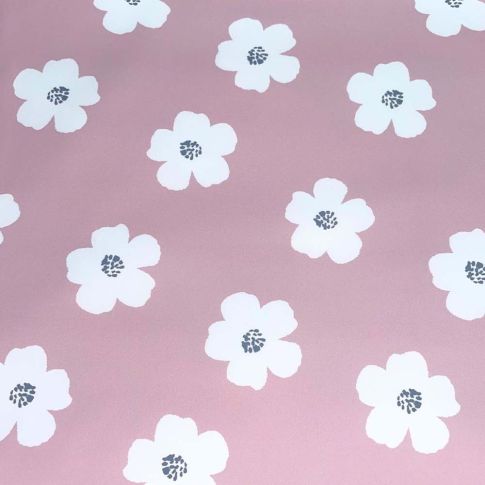 Tissu Imperméable déperlant Jexy Fleur sur fond Rose