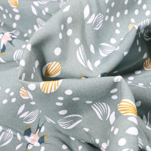 Tissu Viscose Arty Jolhiro sur fond Gris