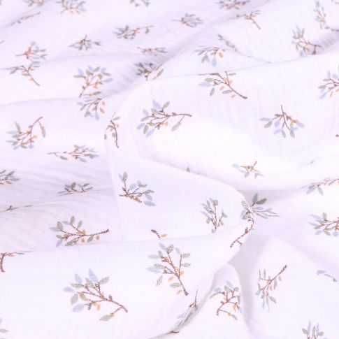 Tissu Double gaze Judy sur fond Blanc
