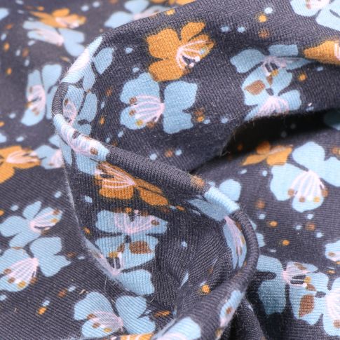 Tissu Jersey Coton Kamini sur fond Bleu marine