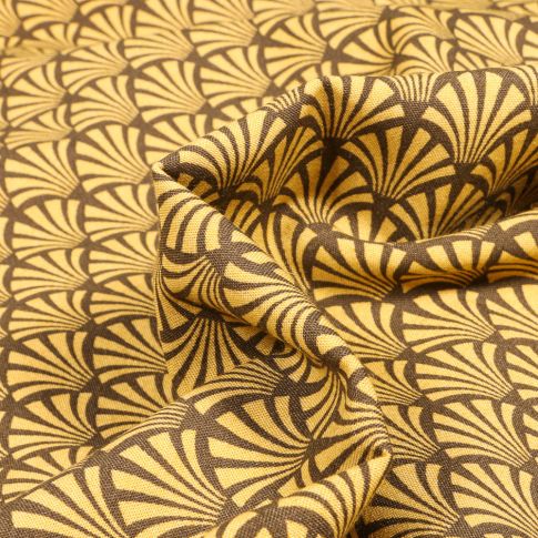 Tissu Viscose Arty Khol sur fond Bronze
