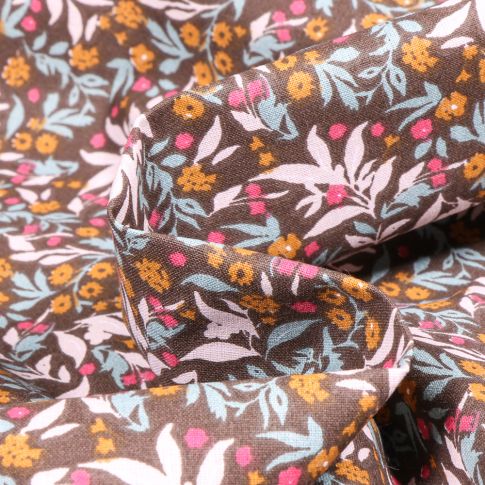 Tissu Coton imprimé Arty Kimia sur fond Gris