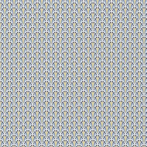 Tissu Coton enduit Kolius sur fond Bleu