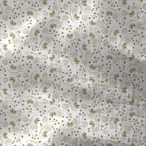 Tissu Double gaze Coton Ligma fleuris sur fond Blanc