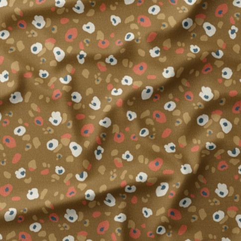 Tissu Velours milleraies Lyad sur fond Camel