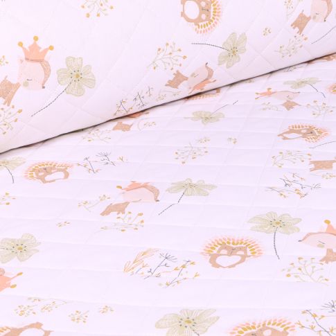 Tissu Matelassé Lybela sur fond Blanc