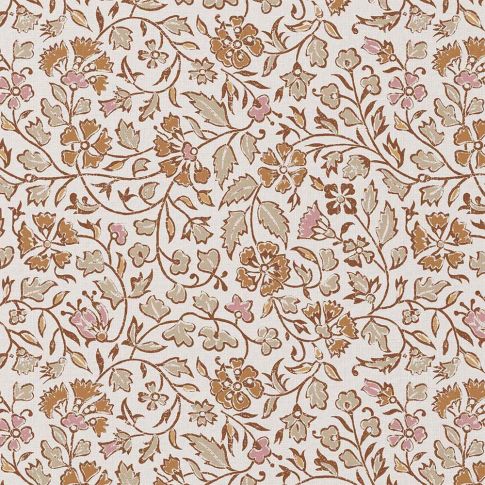 Tissu Coton imprimé Arty Methari floral sur fond Ecru