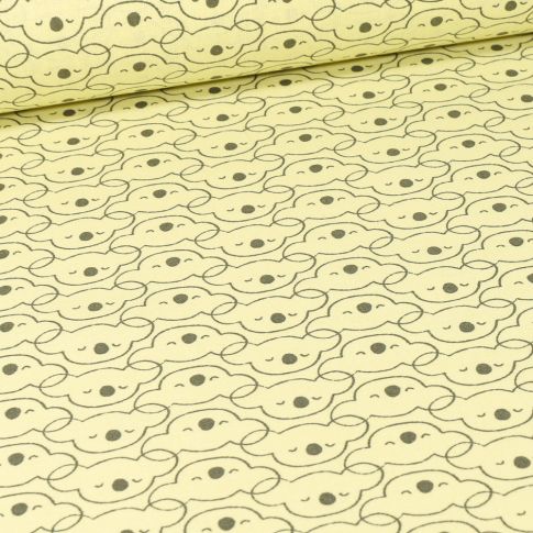 Tissu Coton imprimé Arty Michoa sur fond Jaune