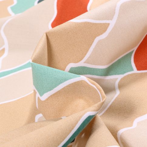 Tissu Coton imprimé Arty Monty sur fond Naturel