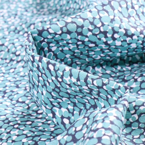 Tissu Coton imprimé Arty Mucho sur fond Bleu marine