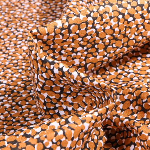 Tissu Coton imprimé Arty Mucho sur fond Noir