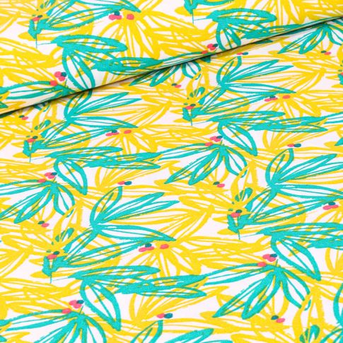 Tissu Viscose Arty Nabali sur fond Blanc