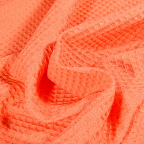 Tissu Nid d'abeille Pêche