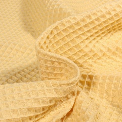 Tissu Nid d'abeille Jaune pastel