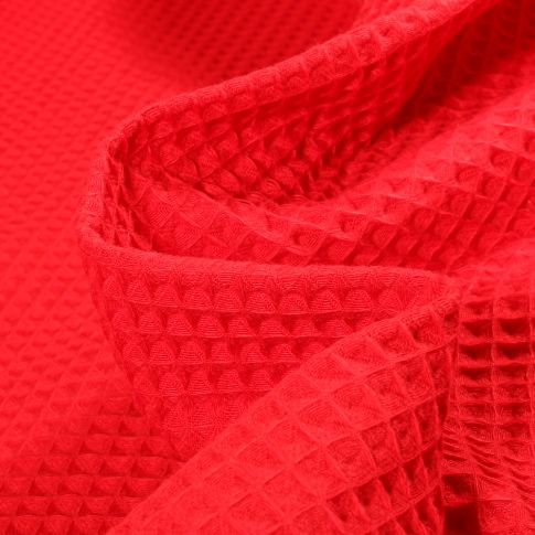Tissu Nid d'abeille Rouge foncé