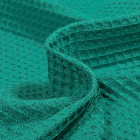 Tissu Nid d'abeille Vert émeraude