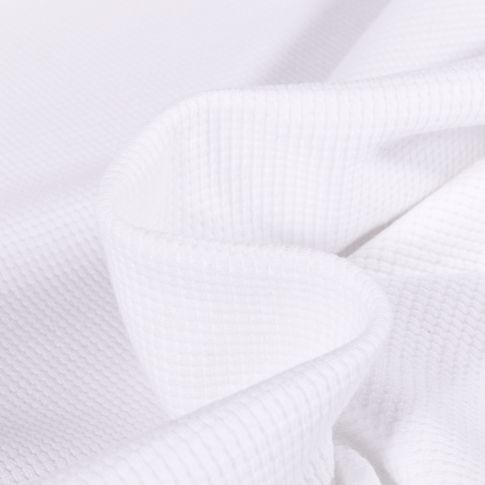 Tissu Jersey Nid d'abeille uni Blanc