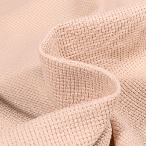 Tissu Jersey Nid d'abeille uni Beige