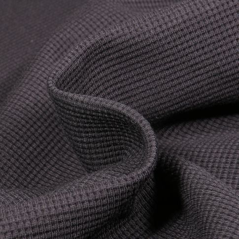 Tissu Jersey Nid d'abeille uni Noir