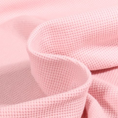 Tissu Jersey Nid d'abeille uni Rose