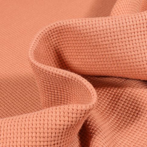 Tissu Jersey Nid d'abeille uni Cassonade