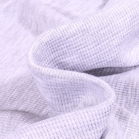Tissu Jersey Nid d'abeille uni Gris clair chiné