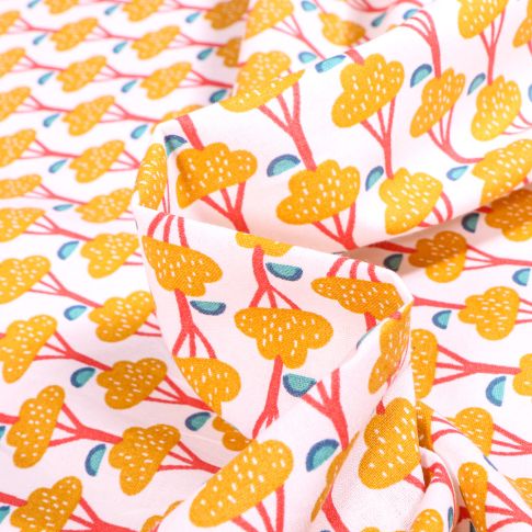 Tissu Coton imprimé Arty Ninos sur fond Blanc