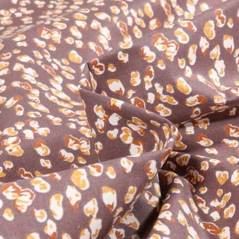 Tissu Coton imprimé Arty Nola sur fond Prune