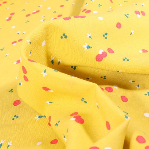Tissu Viscose Nozbi sur fond Jaune