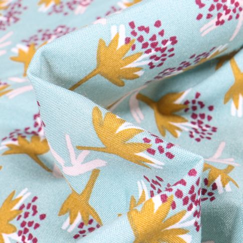 Tissu Viscose Arty Omby sur fond Vert menthe