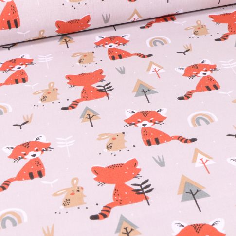 Tissu Coton imprimé Arty Padwan sur fond Beige