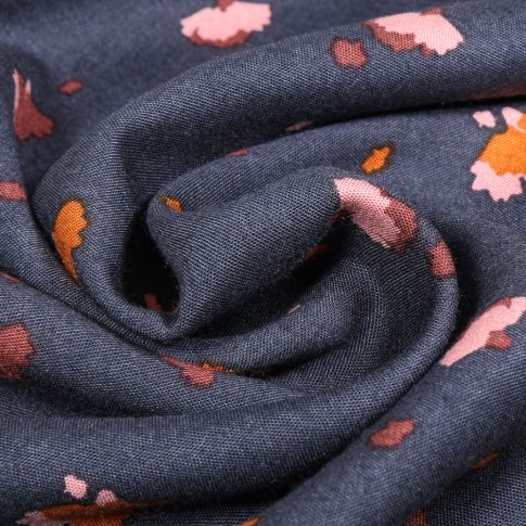 Tissu Viscose Arty Paepae sur fond Bleu jean
