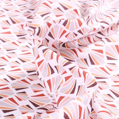 Tissu Coton imprimé Arty Payani tomette sur fond Blanc