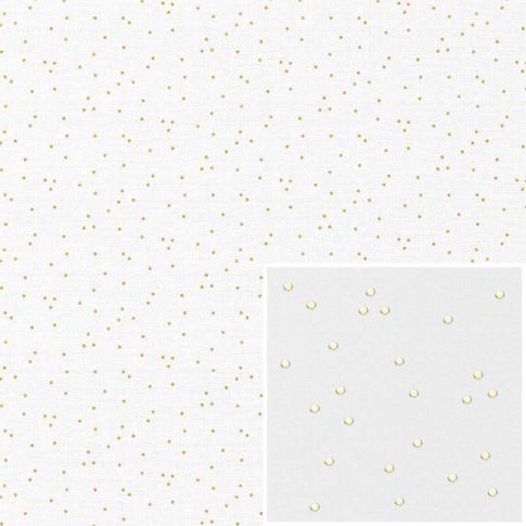 Tissu Canvas Pimiz doré sur fond Blanc