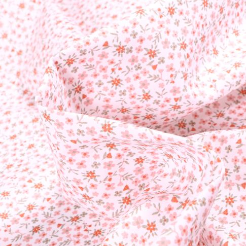 Tissu Coton imprimé Arty Pio tomette sur fond Blanc