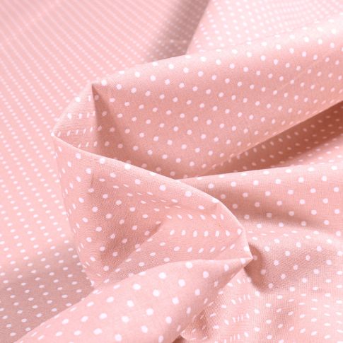 Tissu Coton imprimé Arty Piselli sur fond Rose nude