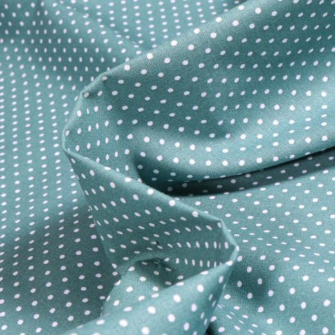 Tissu Coton imprimé Arty Piselli sur fond Bleu ancien