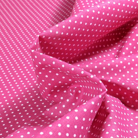 Tissu Coton imprimé Arty Piselli sur fond Rose fuchsia