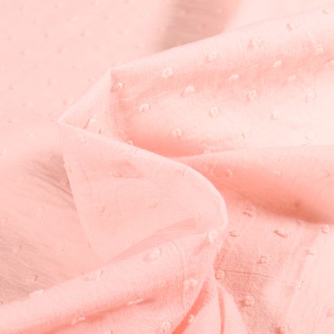 Tissu Plumetis Coton uni Rose blush