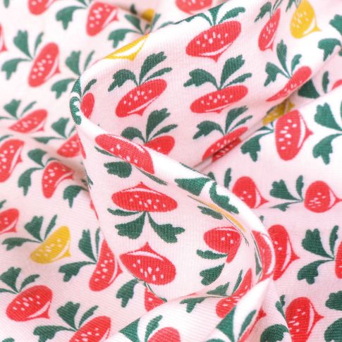 Tissu Jersey Coton Arty Radiz sur fond Blanc