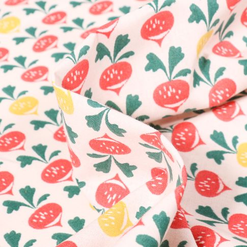Tissu Coton imprimé Arty Radiz sur fond Blanc