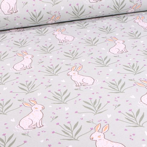 Tissu Coton imprimé Arty Raziel sur fond Vert clair
