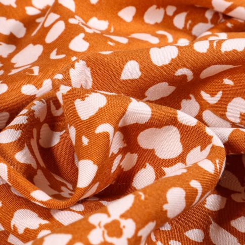 Tissu Viscose Arty Rello sur fond Ocre